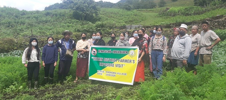 Officials and farmers during the field day conducted by ATMA Sechu Zubza block at Dzulerudi, Khonoma on August 24. (Photo Courtesy: ATMA Sechu Zubza) 